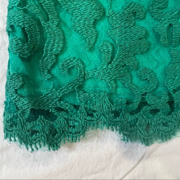 Tadashi Shoji Emerald Green V Neck Lace Sheath Dress size 16 - Picture 13 of 16